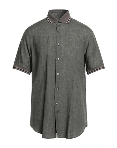 Shop Pal Zileri Man Shirt Khaki Size 16 Linen In Beige