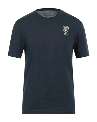 Shop Blauer Man T-shirt Navy Blue Size M Cotton