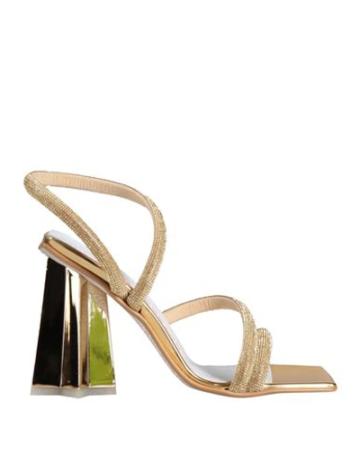 Shop Chiara Ferragni Woman Sandals Gold Size 8 Synthetic Fibers