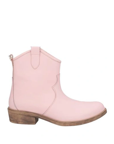Shop Twinset Woman Ankle Boots Pink Size 10 Calfskin