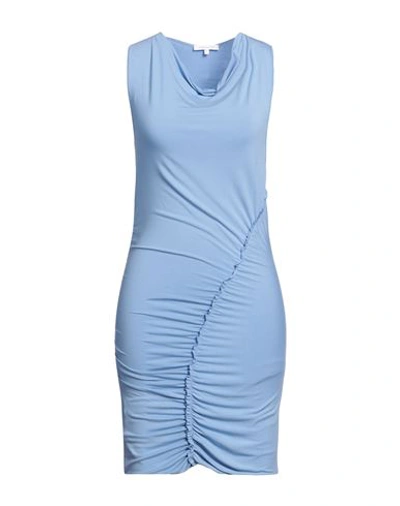 Shop Patrizia Pepe Woman Mini Dress Pastel Blue Size 3 Viscose, Elastane