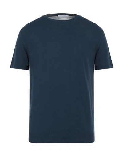 Shop Daniele Fiesoli Man Sweater Navy Blue Size L Cotton