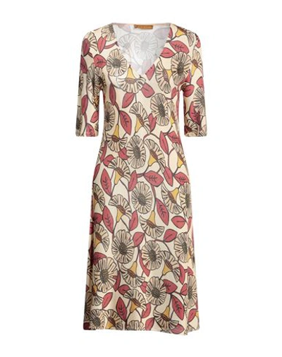 Siyu Woman Midi Dress Pastel Yellow Size 4 Viscose, Elastane In Yellow