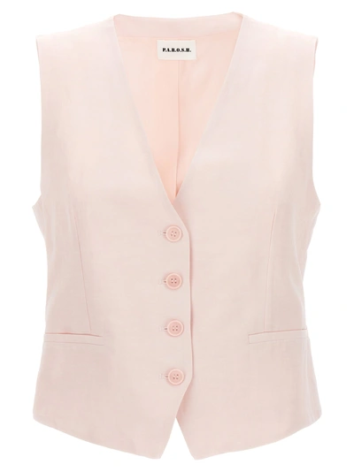 Shop P.a.r.o.s.h Single-breasted Vest Gilet In Pink