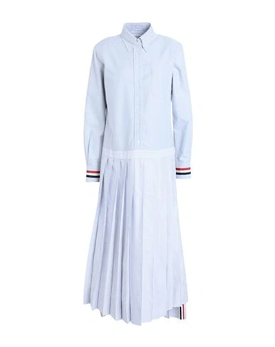 Shop Thom Browne Woman Midi Dress Light Grey Size 4 Cotton, Polyester