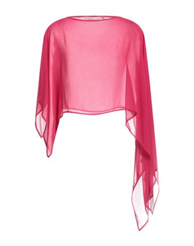 Shop Simona Corsellini Woman Cape Fuchsia Size Xs Polyester In Pink