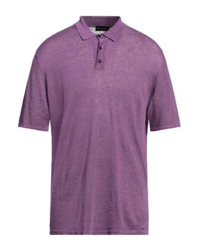 Shop Roberto Collina Man Sweater Mauve Size 42 Linen In Purple