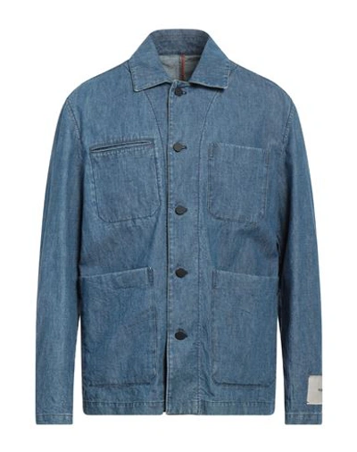 Shop Paoloni Man Blazer Blue Size 40 Cotton