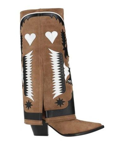 Shop Filles À Papa Filles A Papa Woman Boot Camel Size 10 Leather In Beige