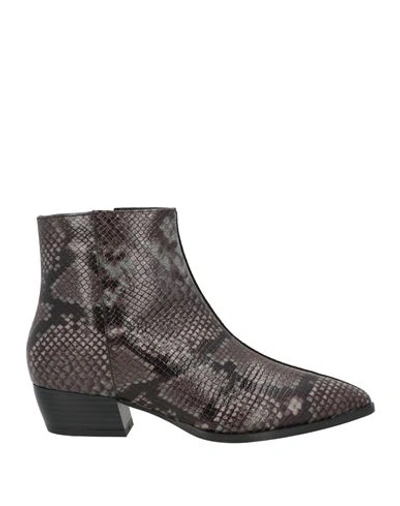 Shop Cafènoir Woman Ankle Boots Steel Grey Size 7 Leather