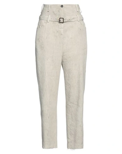 Masnada Woman Pants Beige Size 8 Linen, Viscose, Elastane In Beige