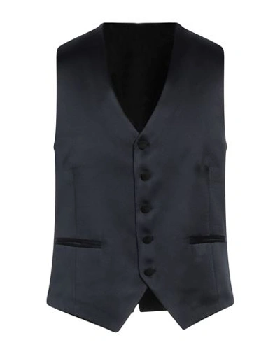 Shop Paoloni Man Tailored Vest Midnight Blue Size 44 Polyester