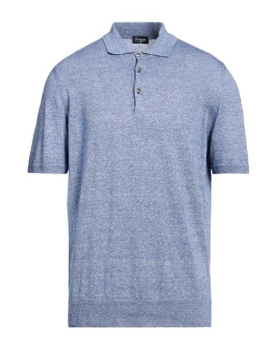 Shop Drumohr Man Sweater Blue Size 44 Linen, Cotton