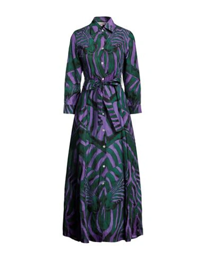 Connor & Blake Woman Maxi Dress Purple Size M Cotton In Purple