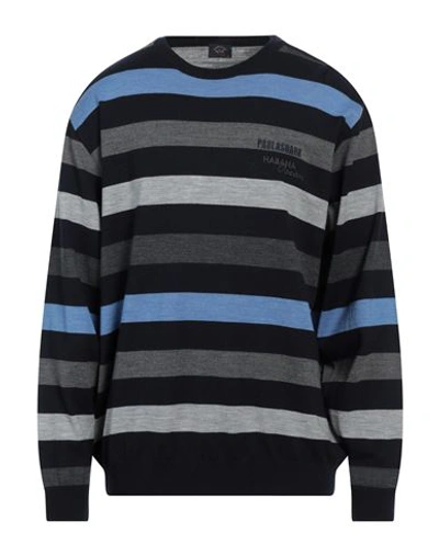 Shop Paul & Shark Man Sweater Midnight Blue Size Xxl Virgin Wool
