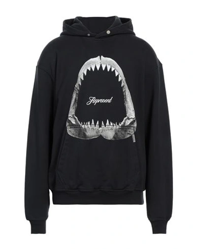 Represent Shark Jaws Hooded Cotton Sweatshirt In Grey