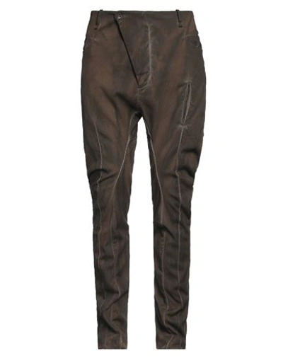 Shop Masnada Man Pants Dark Brown Size 38 Cotton, Elastane