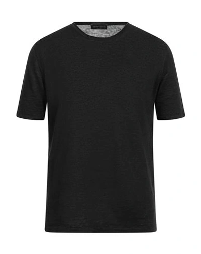 Shop Roberto Collina Man Sweater Black Size 38 Linen