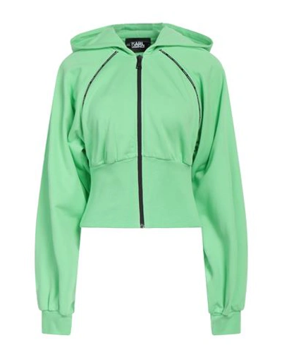 Shop Karl Lagerfeld Woman Sweatshirt Green Size M Organic Cotton
