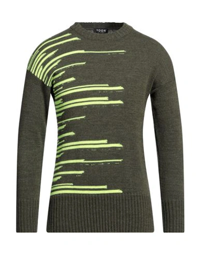 Yoon Man Sweater Military Green Size 40 Acrylic, Virgin Wool, Alpaca Wool, Viscose In Green
