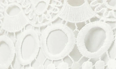 By Design Brianna Lace Puff Sleeve Button-up Top In Gardenia
