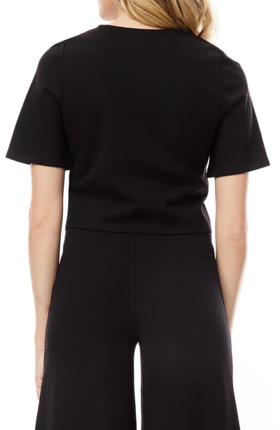 Shop By Design Juliette Short Sleeve Ponte T-shirt In Black