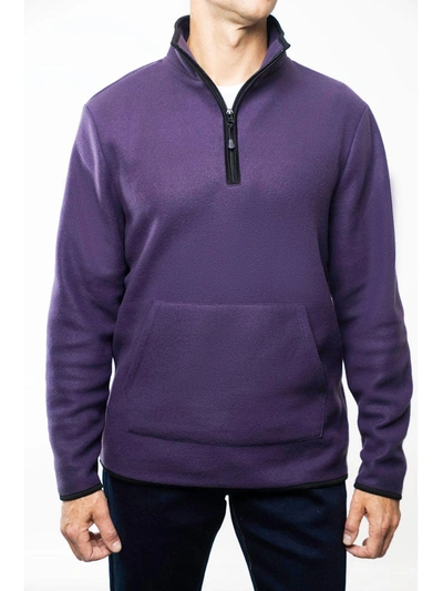 Shop Lazer Mens Fleece 1/4 Zip Sweatshirt In Purple