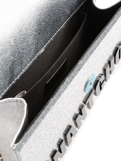 Jimmy Choo Candy-i Want Choo Silver Glitter Clutch In Silver