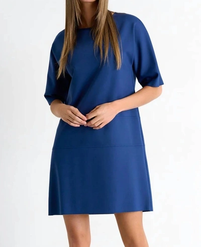 Shop Shan Sofia Round Neck Tunic Dress In Jeans In Blue