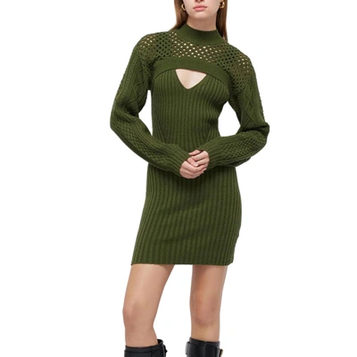 Shop Jonathan Simkhai Danielle Mini Dress In Moss In Green
