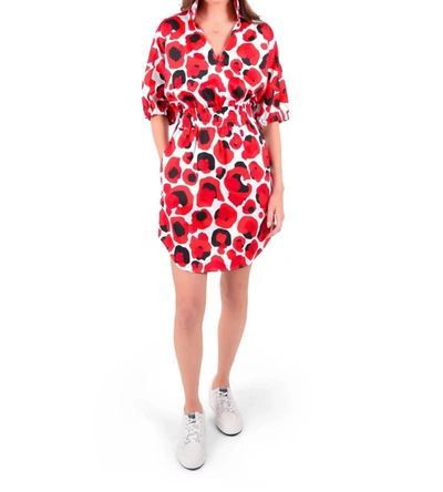Shop Emily Mccarthy Palmer Dress In Red Cheetah In Pink