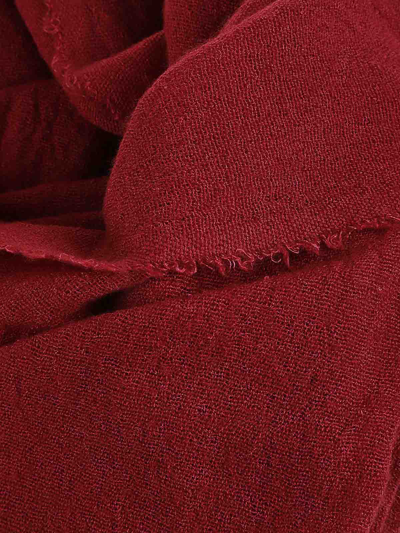Shop Faliero Sarti Wool Scarf And Fringes In Dark Red