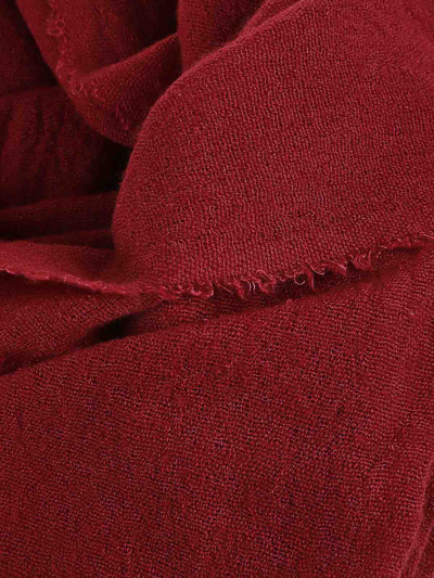 Faliero Sarti Wool Scarf And Fringes In Dark Red