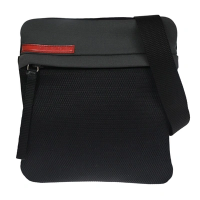 Shop Prada Sports Canvas Shoulder Bag () In Black