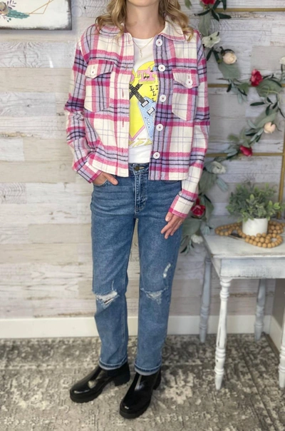 Kut From The Kloth Luciana Plaid Crop Jacket In Multi