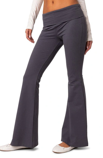 Edikted Naomi Flare Leggings In Dark-gray