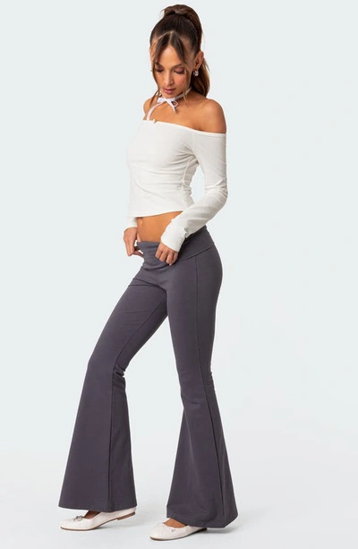 Edikted Naomi Flare Leggings In Dark-gray