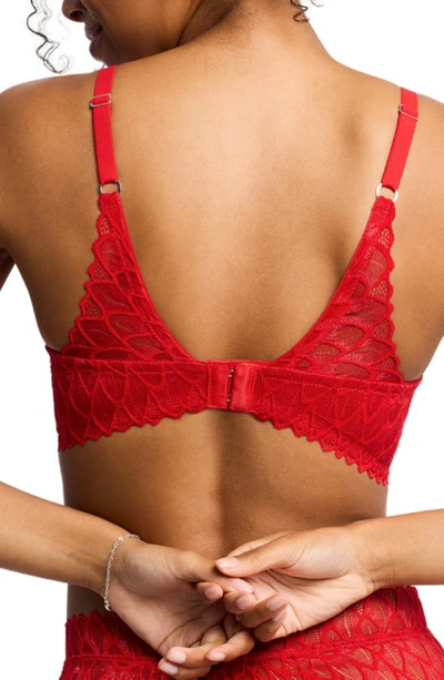 Shop Montelle Intimates Lacey Keyhole Lace Underwire Bra In Sweet Red