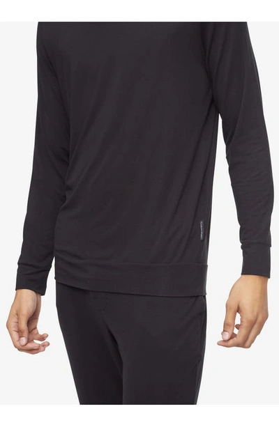 Shop Calvin Klein Modal Blend Crewneck Pajama Sweatshirt In Ub1 Black