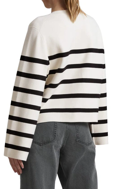 Shop & Other Stories Crewneck Sweater In Off White/ Black Stripe