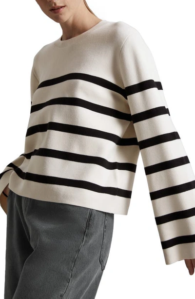 Shop & Other Stories Crewneck Sweater In Off White/ Black Stripe