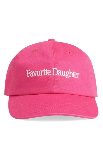 Shop Favorite Daughter Classic Logo Cotton Twill Baseball Cap In Pink
