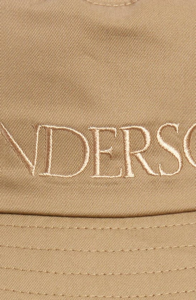 Shop Jw Anderson Logo Cotton Twill Bucket Hat In Beige