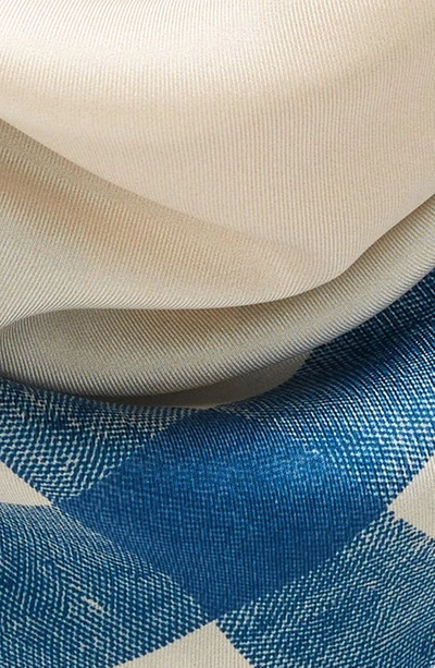 Shop Jw Anderson Digital Logo Print Silk Twill Scarf In Blue/ White