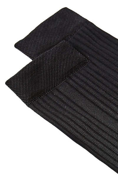 Stems Silky Rib Crew Socks In Black