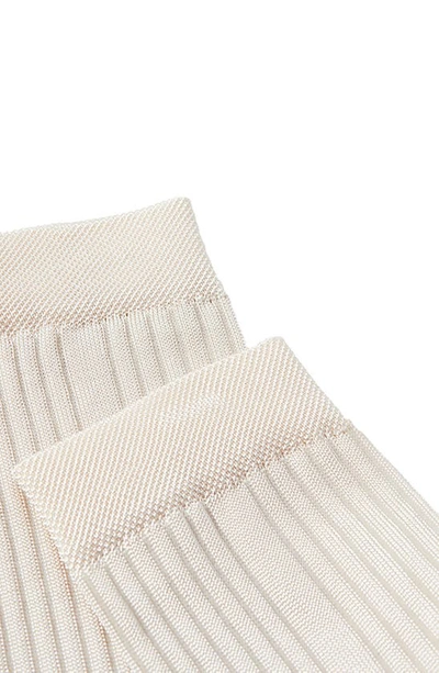 Stems Silky Rib Crew Socks In Ivory