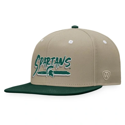 Shop Top Of The World Khaki/green Michigan State Spartans Land Snapback Hat
