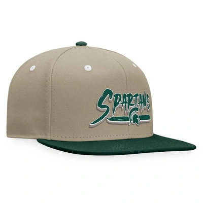 Shop Top Of The World Khaki/green Michigan State Spartans Land Snapback Hat