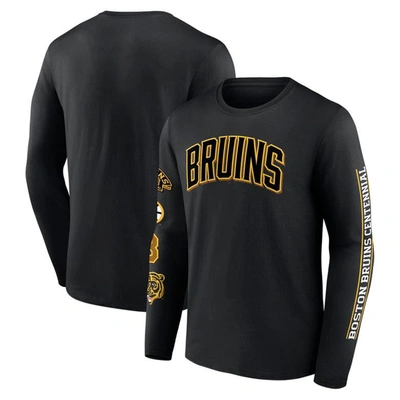 Shop Fanatics Branded Black Boston Bruins Centennial Long Sleeve T-shirt