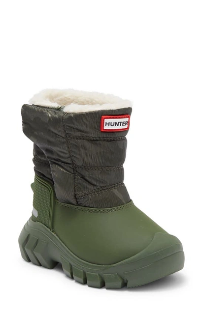 Hunter Kids' Intrepid Waterproof Snow Boot In Flexing Green